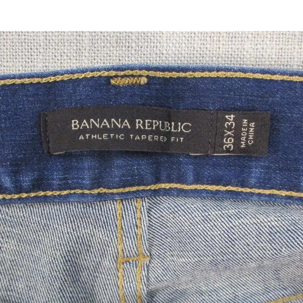 Banana Republic Mens 34x30 Rapid Movement Denim Straight Leg‎ Blue Jeans 7801